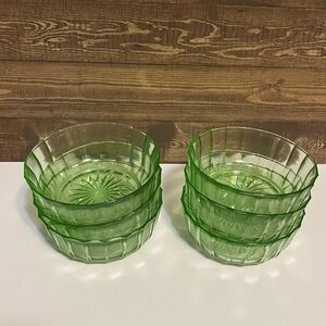 Green Glass Dessert Cups